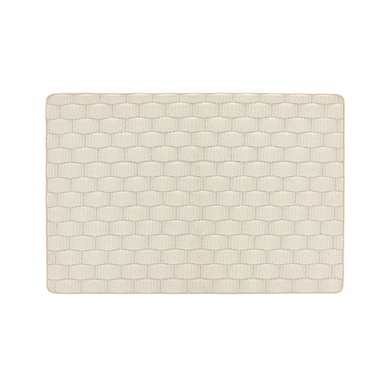My Mat Sculptured Washable Basketweave Ivory Rug, Rectangle 100 x 150cm