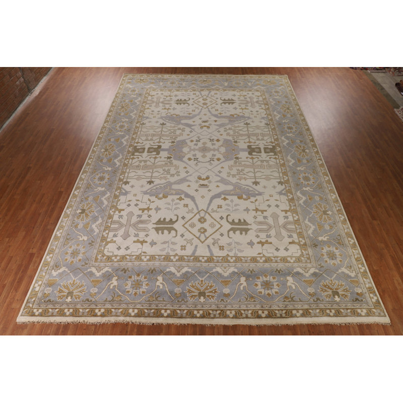 Handmade Large Wool Oushak Oriental Rug 12x17