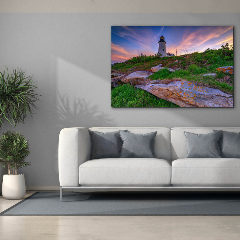 Toile épique Graffiti «Last Light At Pemaquid Point» par Rick Berk, 60 po x 40 po