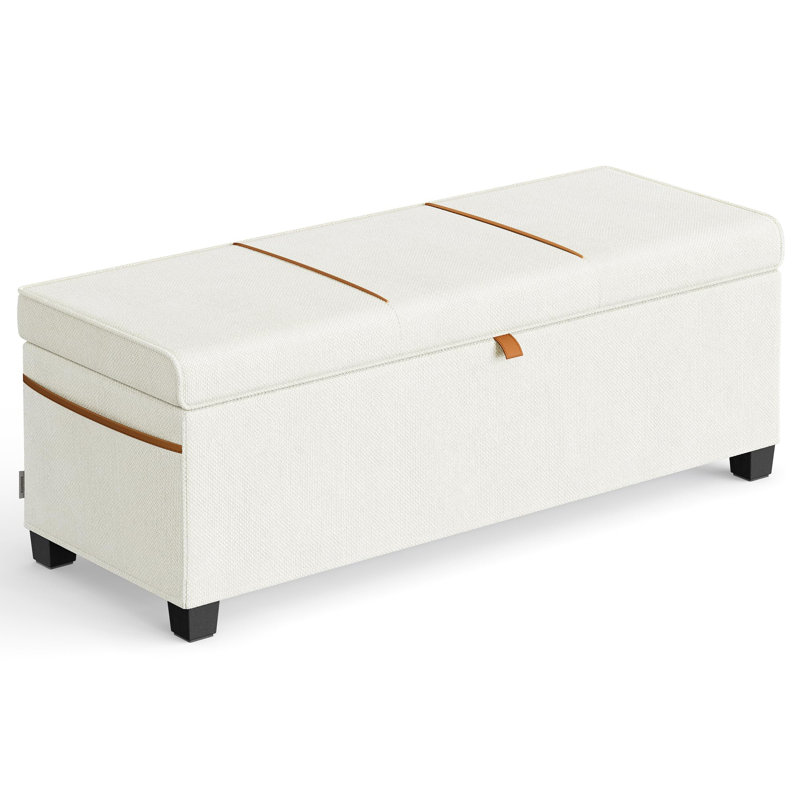 Storage Ottoman Bench, Cream White