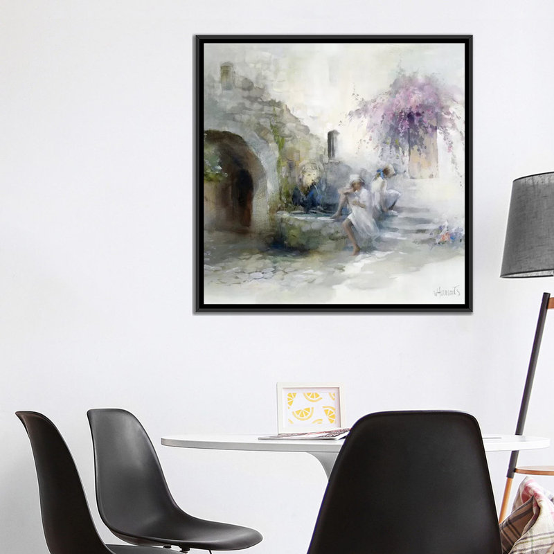«Teenagers», reproduction sur toile, H 26 po x l 26 po x P 1,5 po, Toile avec cadre noir, Pas de tapis