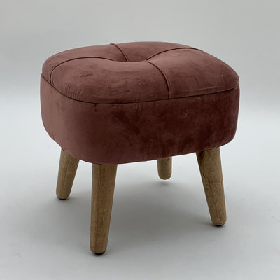 Gershwin 30cm Wide Velvet Tufted Square Footstool Ottoman with Storage