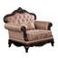 Coussin à accoudoirs arrondis avec accoudoirs à garniture cloutée de style traditionnel cerisier foncé et brun clair inclus