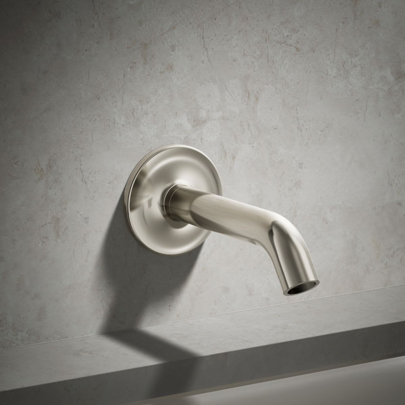 Purist® Wall-Mount Non-Diverter Bath Spout, 35-Degrees, Vibrant Polished Nickel