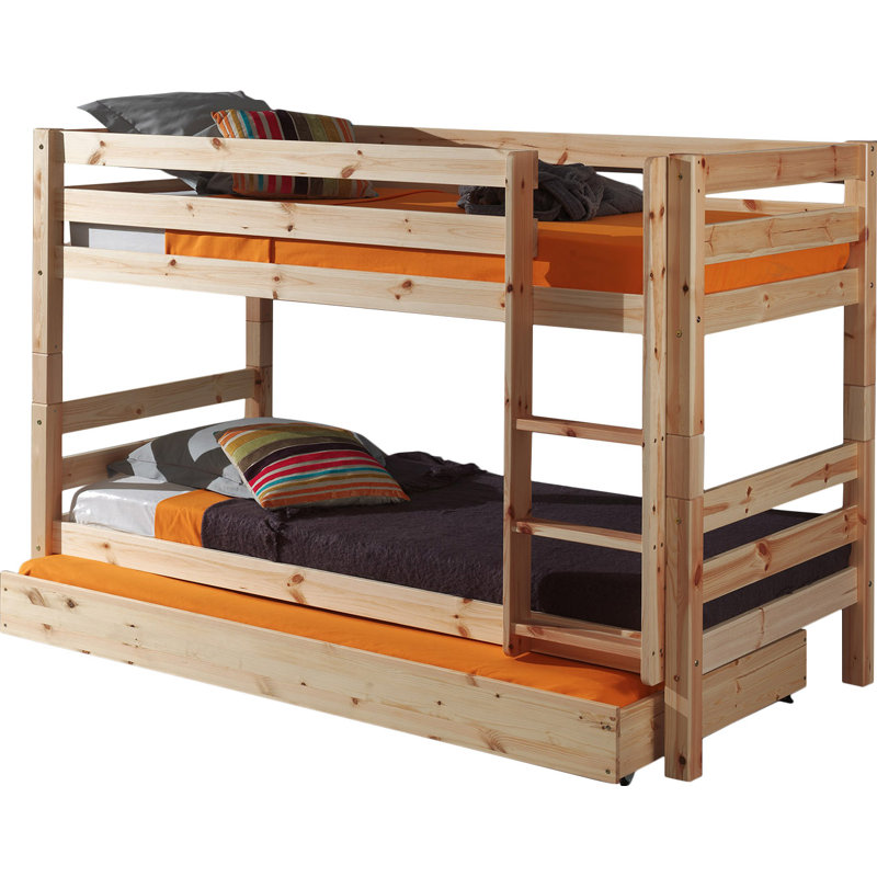 Pino bunk bed with drawer, 90 x 200cm, Natural