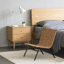 Fauteuil d'appoint en cuir brun tissé