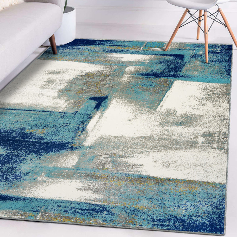 Tapis bleu clair Alaye, Rectangle 9 pi x 12 pi