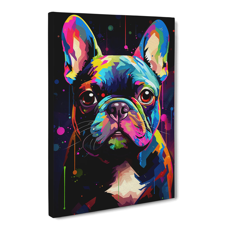 French Bulldog Futurism No.2 - Wrapped Canvas, 60cm H x 40cm W x 3cm D