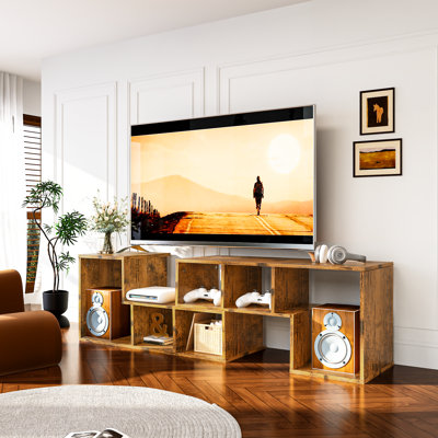 2Pcs L-Shaped TV Console Stand, 3-Tier Cube Bookcase, Modern Free Combination Entertainment Centre With Open Storage Shelves For Living Room, Bedroom, Home Office