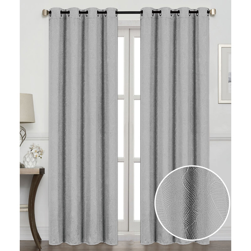 Rideau simple occultant Argyle, L 52 po x L 63 po, Argent