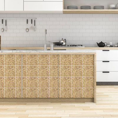 Marble Tile Stickers, Peel And Stick Marble Stick On Tiles 60 X 30cm, 10PCS PVC Self Adhesive Wall Backsplash Tiles For Kitchen Bathroom (Beige Slate - View #10