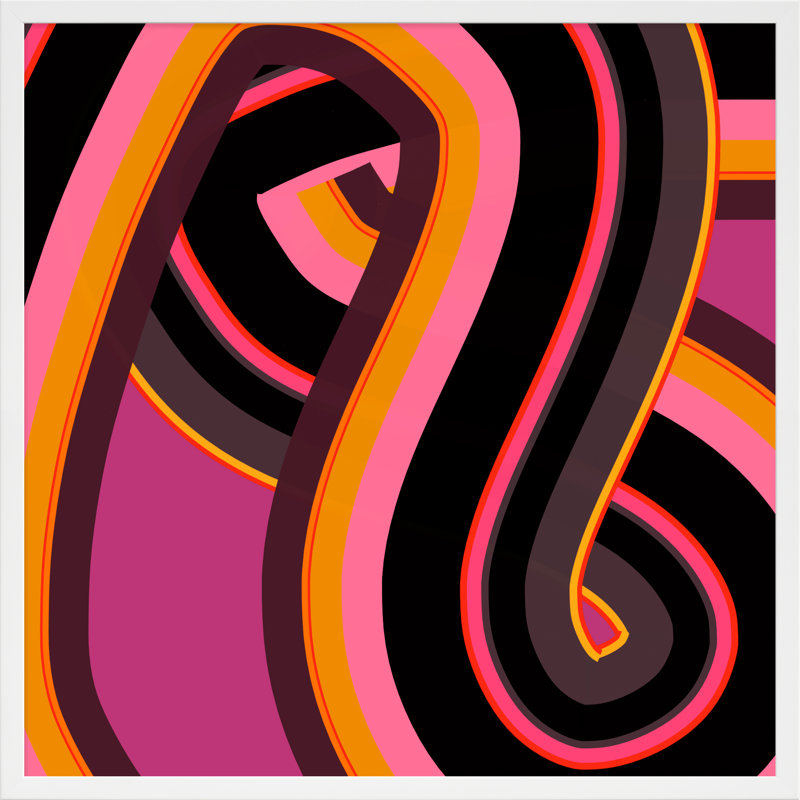 Neon Twist Print by Jacques Pilon, 24" H x 24" W x 1.25" D, White Wood