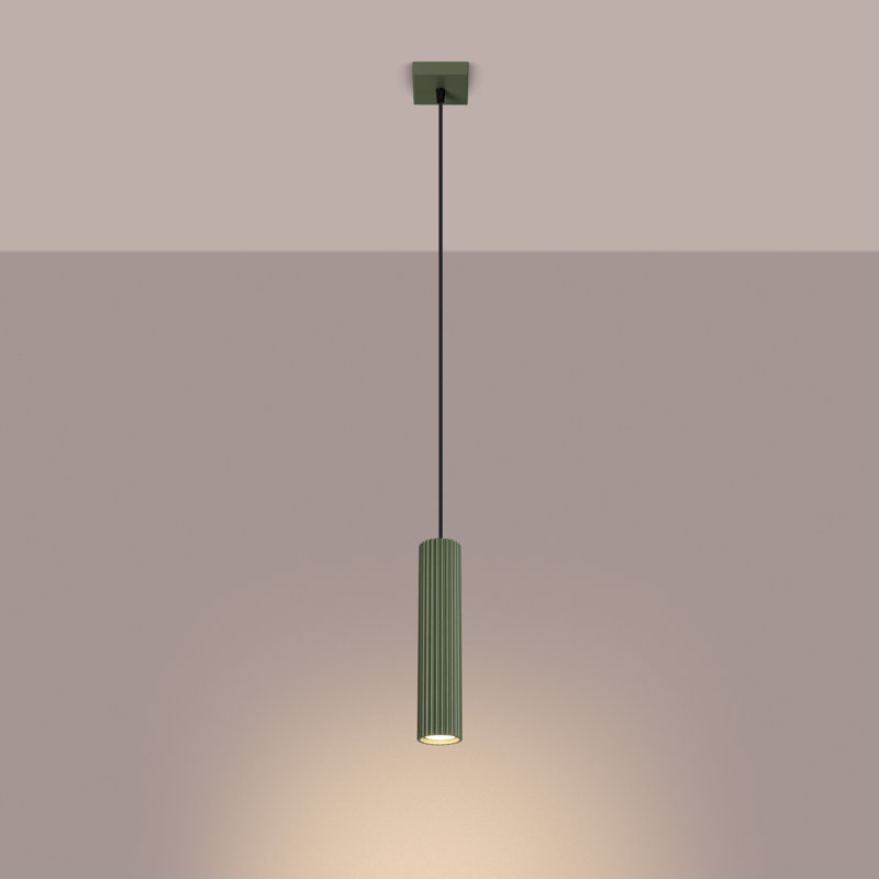 Bonina 1 - Light Brushed Nickel Pendant, Green