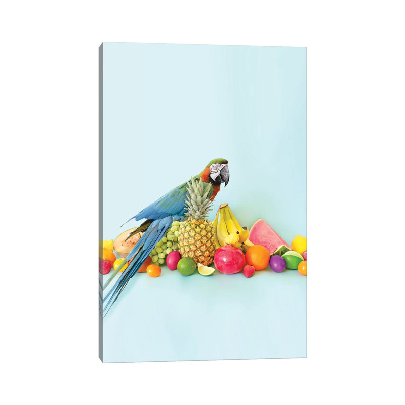 Parrot Portrait by Erin Summer - Print on Canvas, Wrapped Canvas, 45.72cm H x 30.48cm W x 1.91cm D
