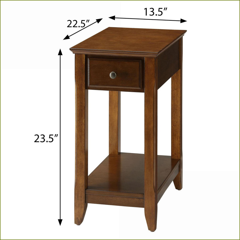 Table basse en noyer avec tiroir & amp; Tablette inférieure, composite de bois massif durable pour le salon, Brun