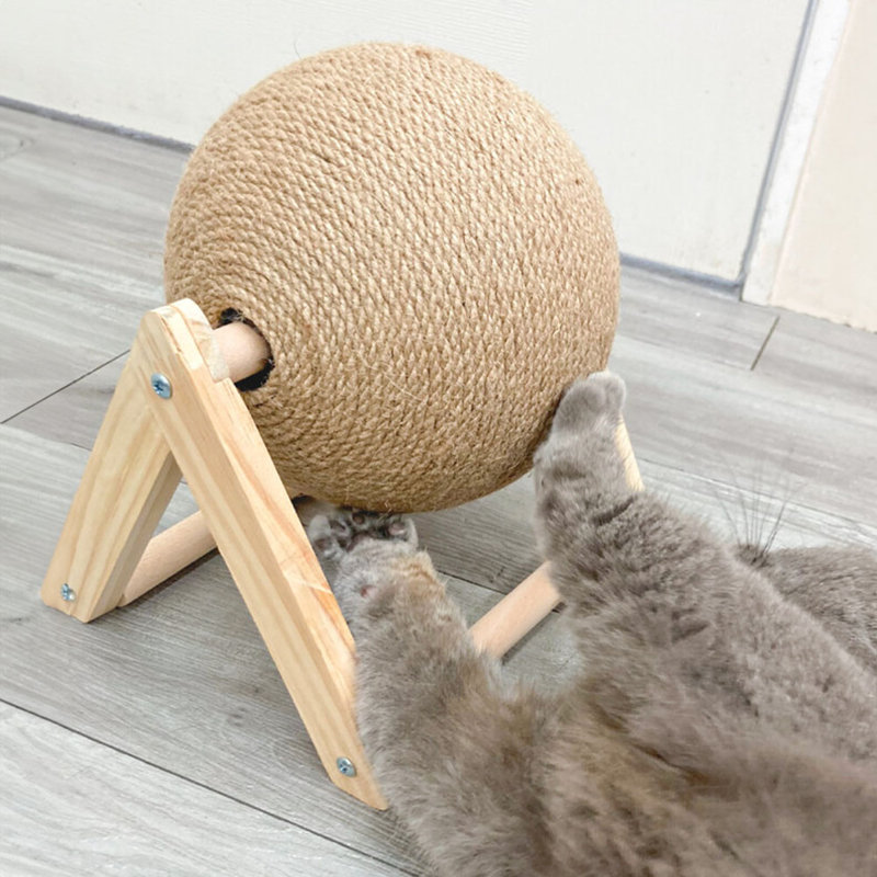 Cat Scratching Ball Toy Natural Sisal Scratcher Pet Toy