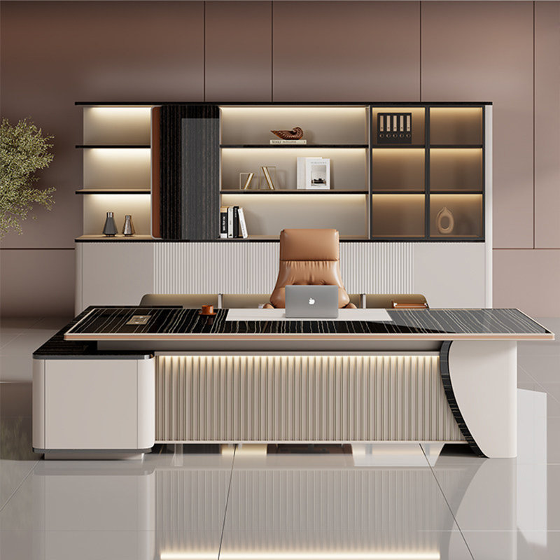 Bureau de direction en L 110,24 po, H 29,53 po x l 110,24 po x P 62,99 po