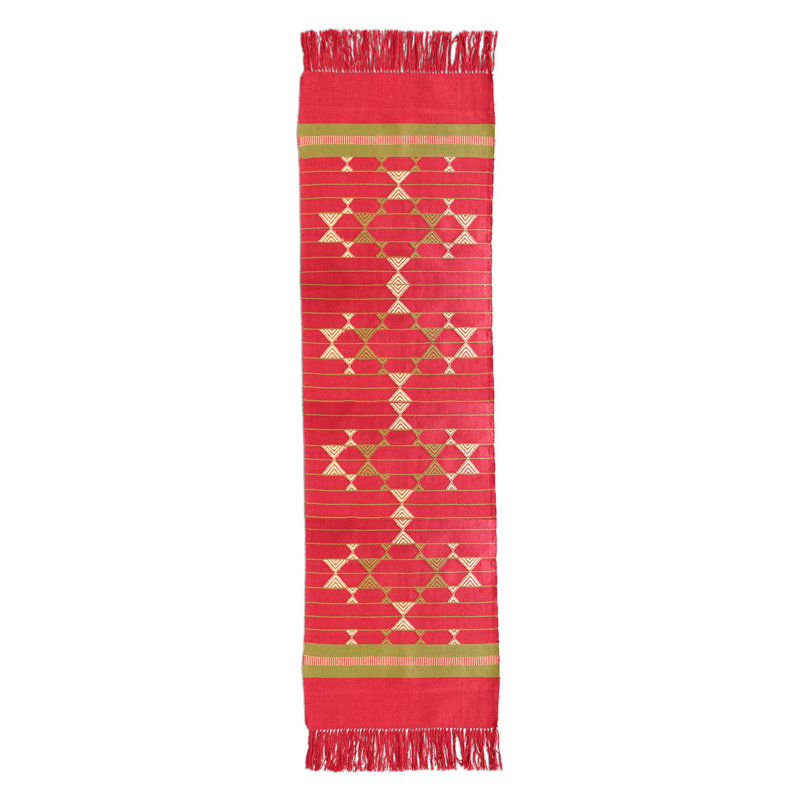 Wine and Starlight Cotton Table Runner