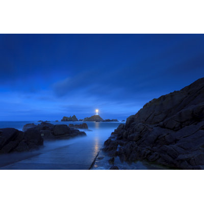 Lighthouse At Jersey Sunrise by Ronterburg - Wrapped Canvas Print