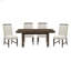 Table de salle à manger moderne avec finition brun et table d'appoint extensible avec chaises d'appoint beige-1512494416
