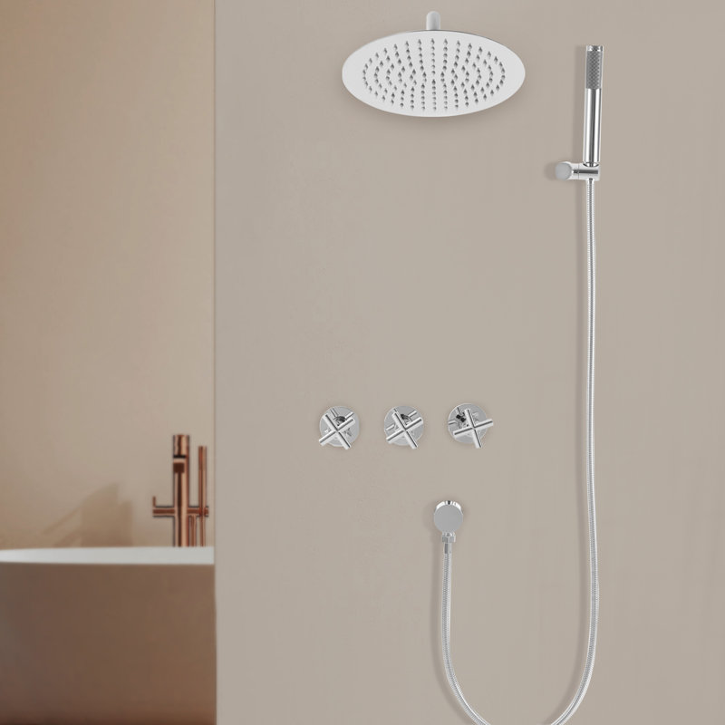 10-Inch Shower Kit With Handheld Spray, Silver