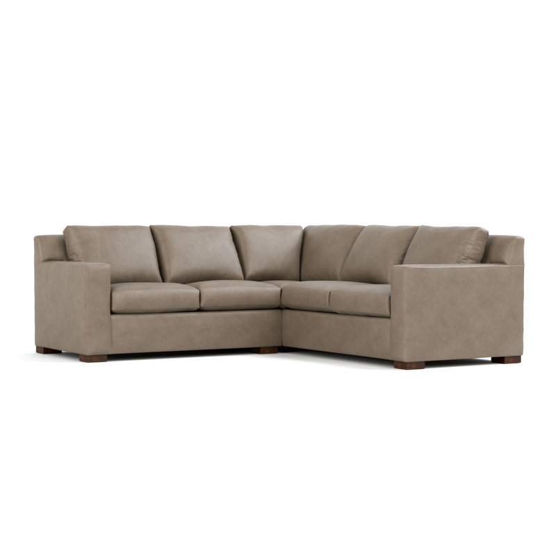 Keene Leather Sectional, Alameda Fumo Genuine Leather