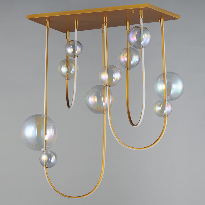 Dreamer 4 - Light LED Flush Mount, Natural Aged Brass, Iridescent
