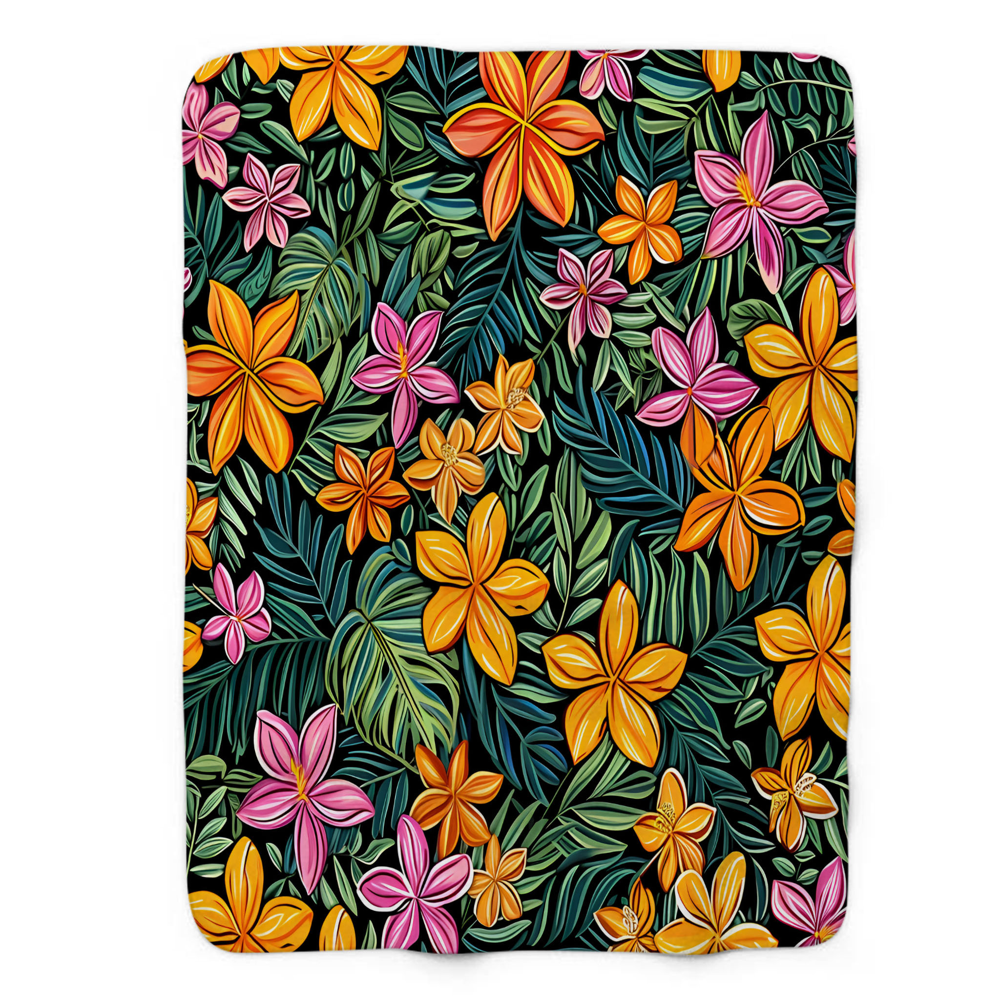 Soft Amber Bloom sherpa blanket