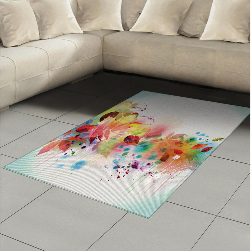 Tapis de zone bleu automne, Rectangle— 4 pi x 5 pi 8 po