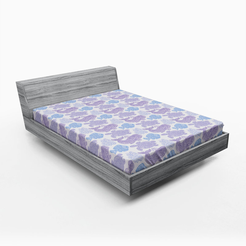 Microfiber Fitted Sheet, Queen Fitted Sheet, Purple Whale