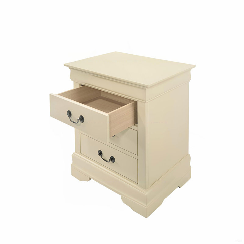Table de chevet traditionnelle beige pour toute chambre à coucher