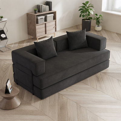 83" 3 Seat Convertible Sofa Bed, No Assembly, For Living Room