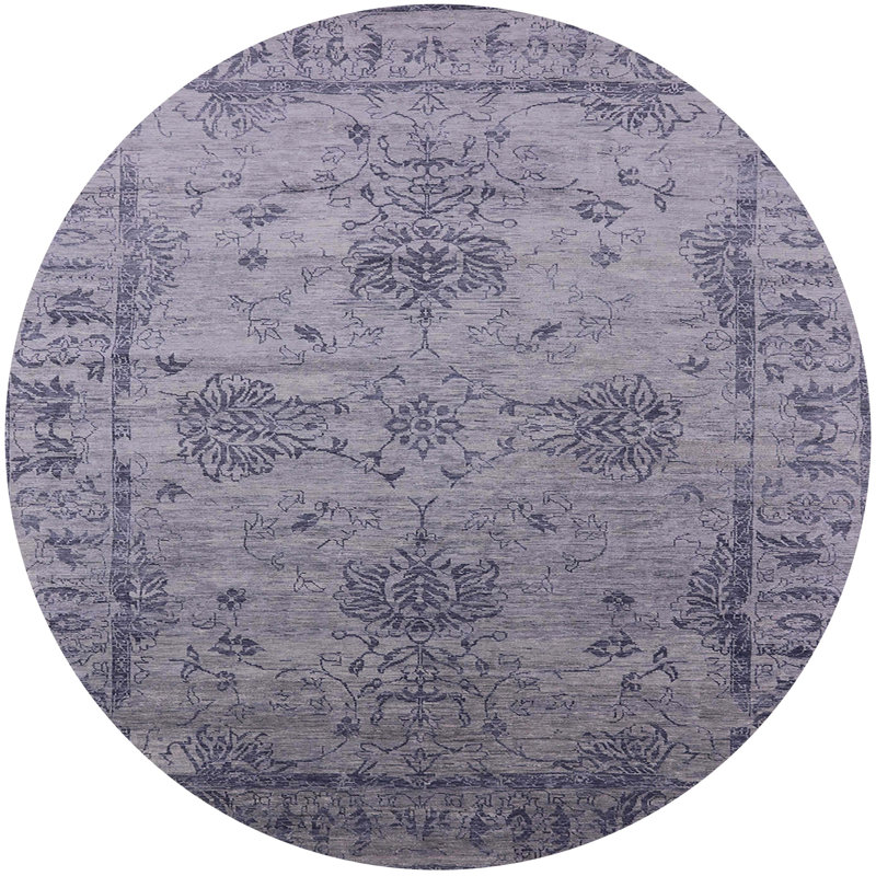 Tapis 100% Mid-Century moderne lavable à la machine 2080, Rond 3 pi
