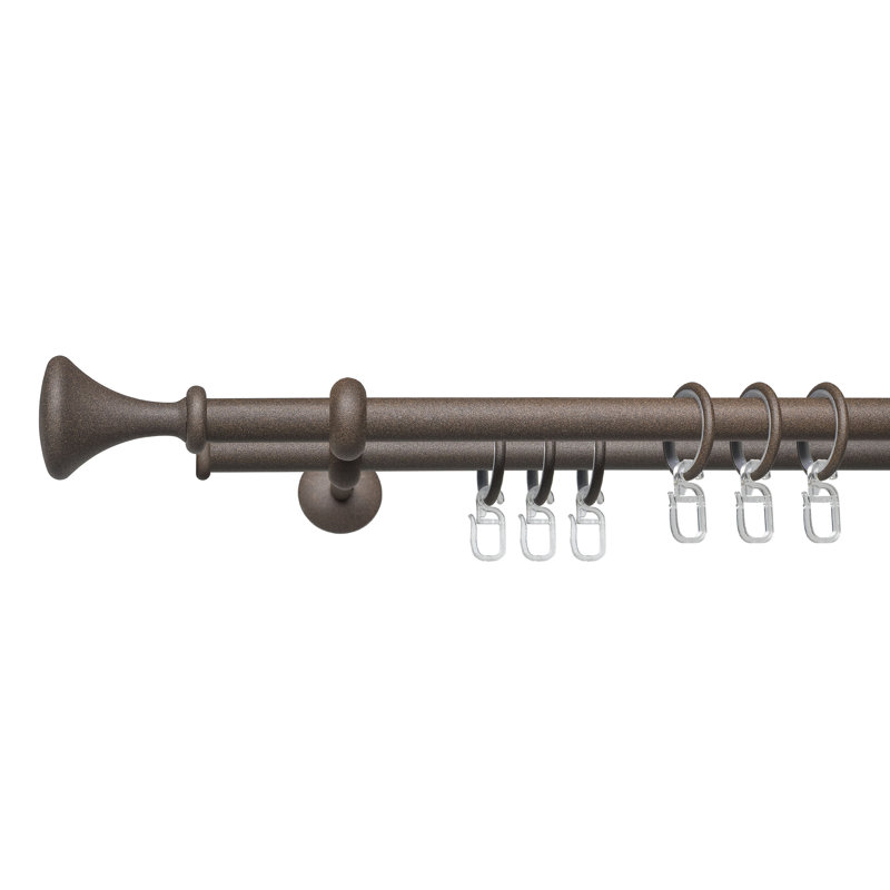 Curtain Track Set, 4cm H x 131cm W x 14cm D, Brown