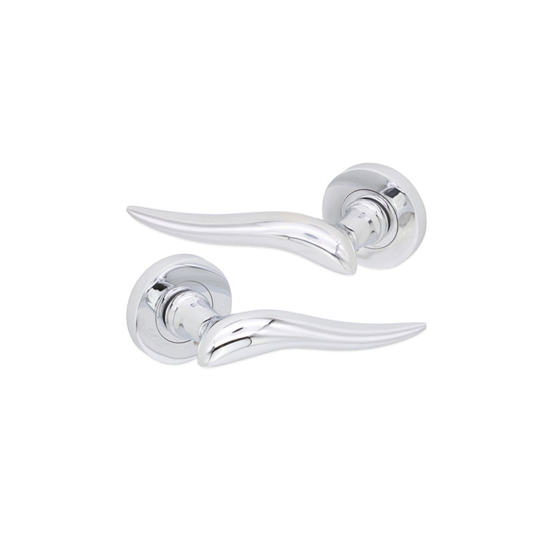 Flavia Lever Door Handle, Polished Chrome