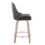 Tabouret de comptoir à hauteur fixe cloutée 27 po avec pieds en bois courbé et repose-pieds rond - ensemble de 2-122027083-122027086