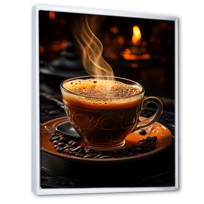 «Cuba Aroma Coffee Harmony II», reproduction d'art sur toile encadrée, Cadre flottant blanc, 44" H x 34" W