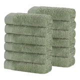 Rayon From Bamboo Cotton Blend Eco-Friendly Hypoallergenic Soft Solid Towel Set