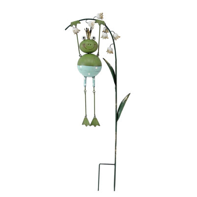 Metall-Gartenpfahl Weiler mit Froschfigur