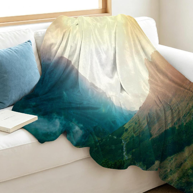 Jeté en flanelle vert ultra doux, Throw 40" x 50"