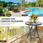 Round Glass Outdoor Bistro Table - 46 cm W 46 cm D
