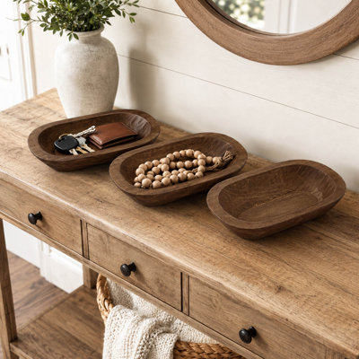 10 Pack Rustic Wooden Dough Bowls