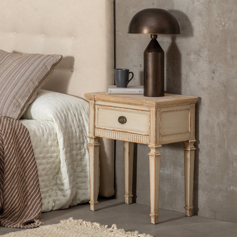 Oswaldo 56cm W Solid Wood Bedside Table