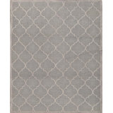 Cotton Geometric Area Rug in Gray
