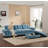 Versatile Sectional Sofa with Detachable Ottoman, Multi-Functional Armrest, and Tufted Design for Modern Living-548336579