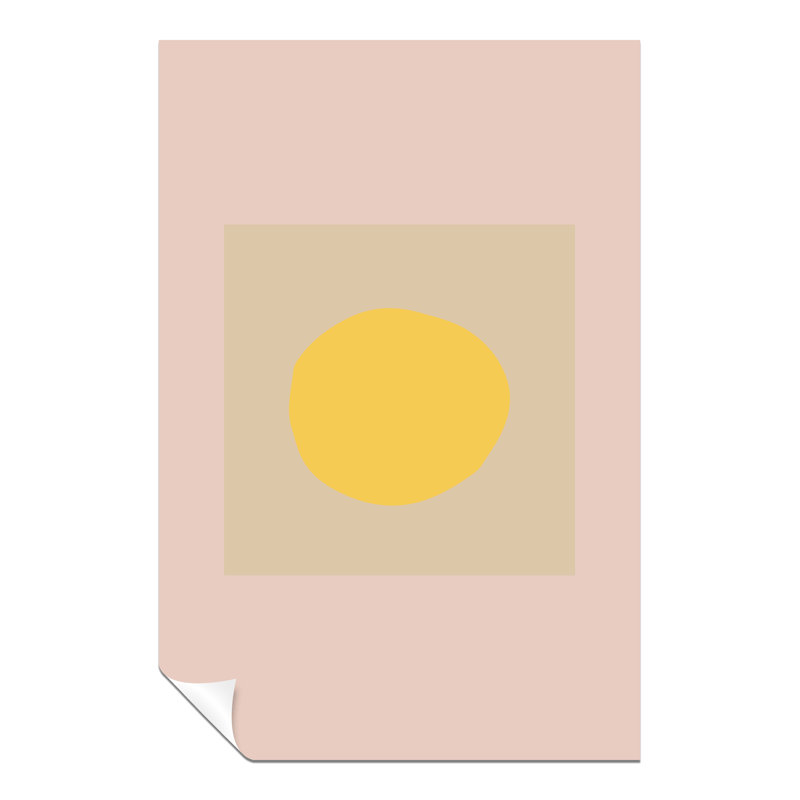Abstract Yellow & Pink Geometric Shapes - No Frame Print, 46cm H x 31cm W
