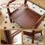 Chaise avec accoudoirs en cuir massif Mid-Century
