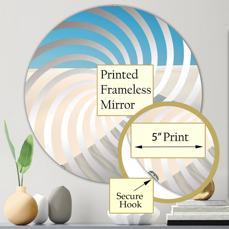 White Dune Solitude I - Miroir décoratif Vortex MIR108585 C, 23,6 po x 23,6 po