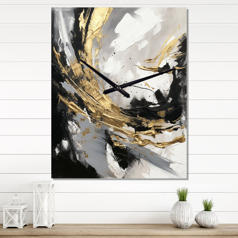 Mystery Awakening I - Horloge murale moderne abstraite, H 28 po x l 12 po x P 1 po