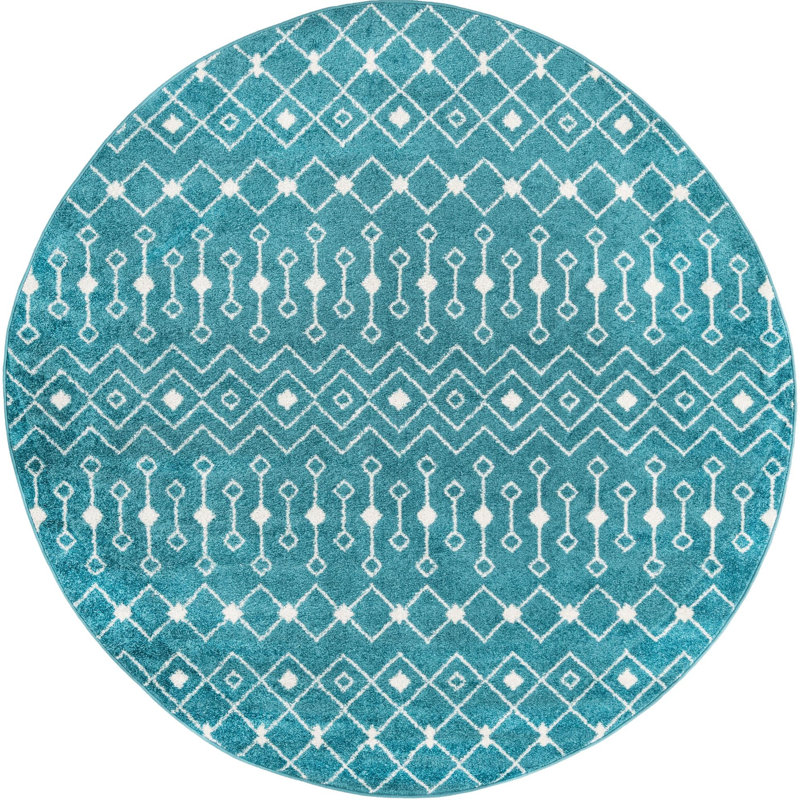 Geometric Indoor Rug, Round 7'10"